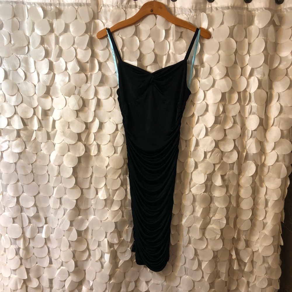 Black Marciano fitted ruched dress